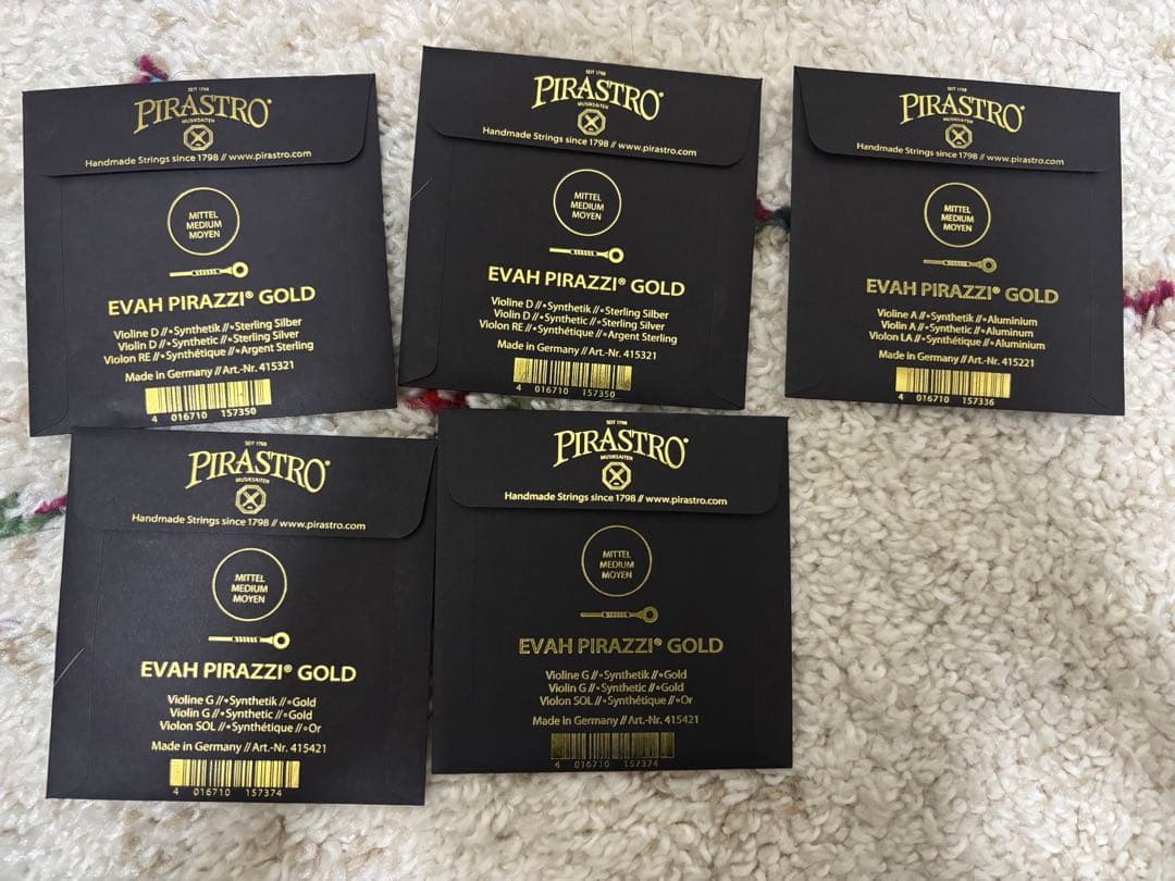 Evah Pirazzi Gold バイオリン弦 5セット