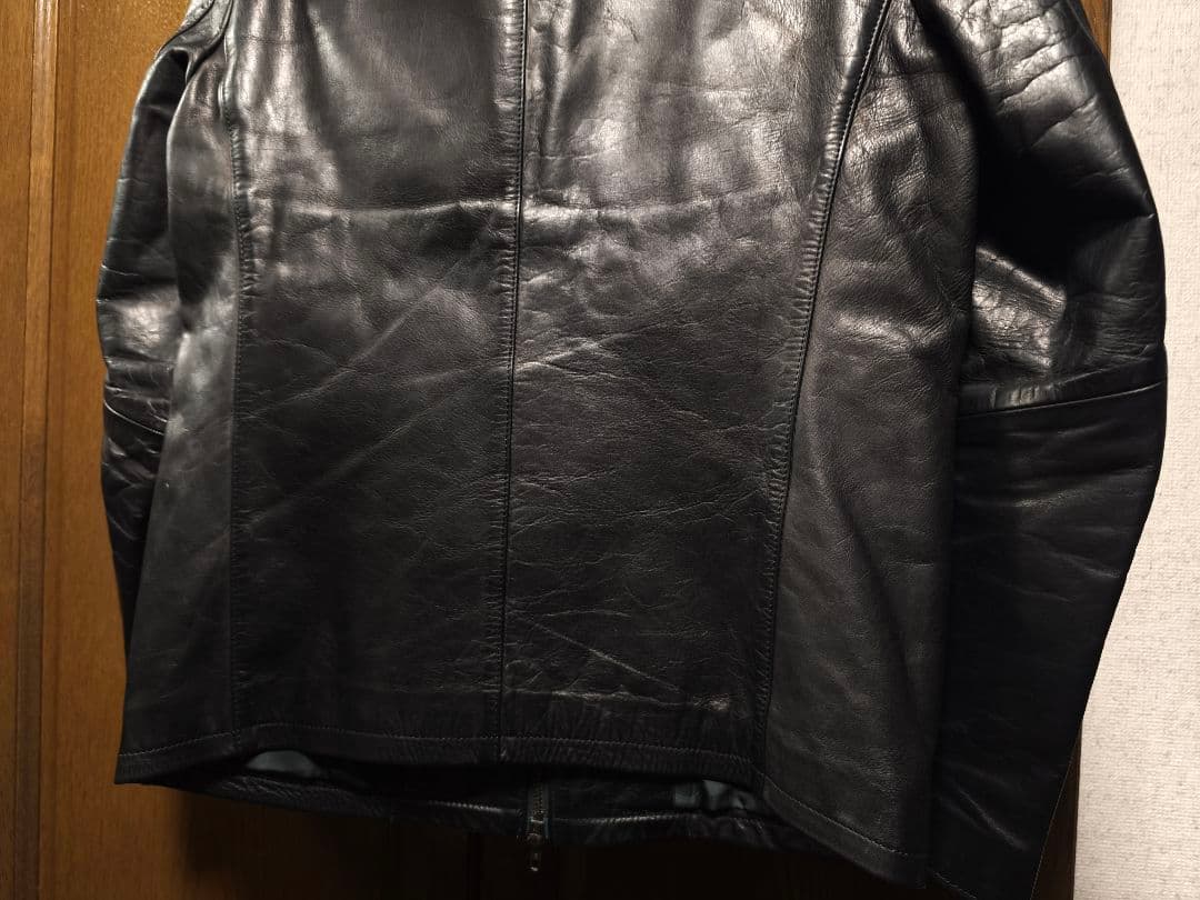 ラウンジリザード　ハイネック カウレザージャケット　サイズ3　ブラック