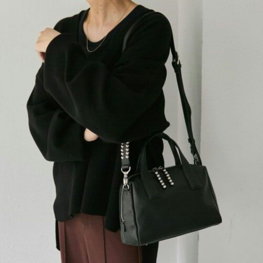 極美品✨️ear PAPILLONNER　スタッズボストンバッグ　ブラック