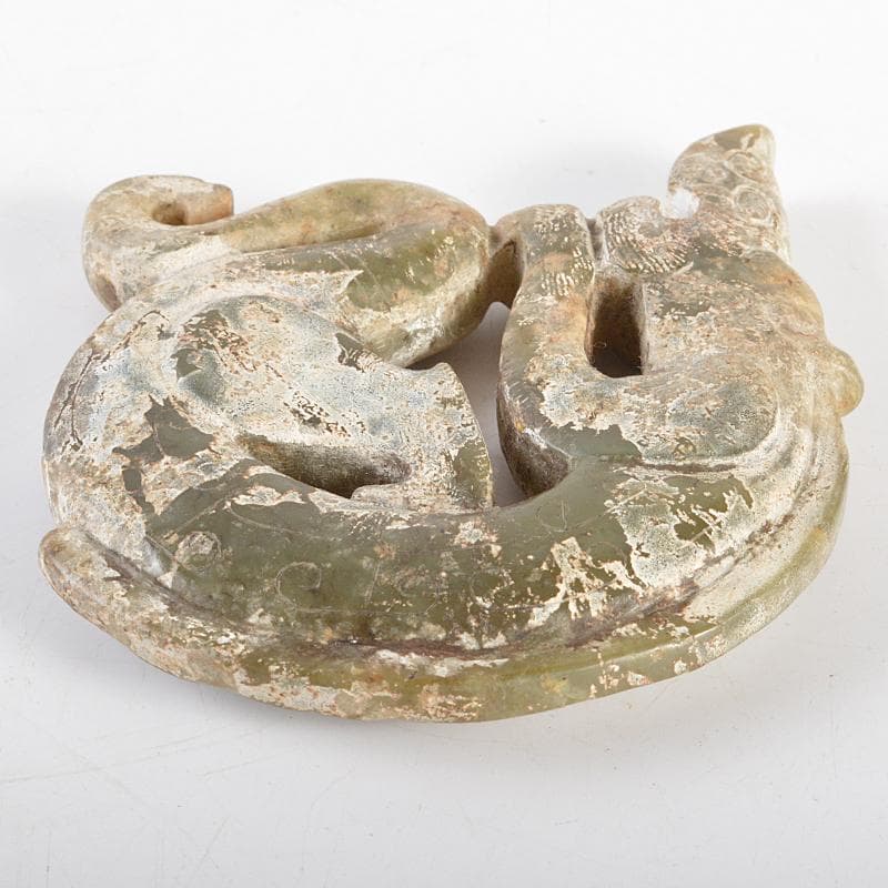 中国　玉石彫刻　神獣　玉器　玉壁　玉飾　玉珮　M　R5509