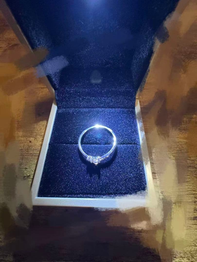 シルバー ハート型リング ダイヤモンド風