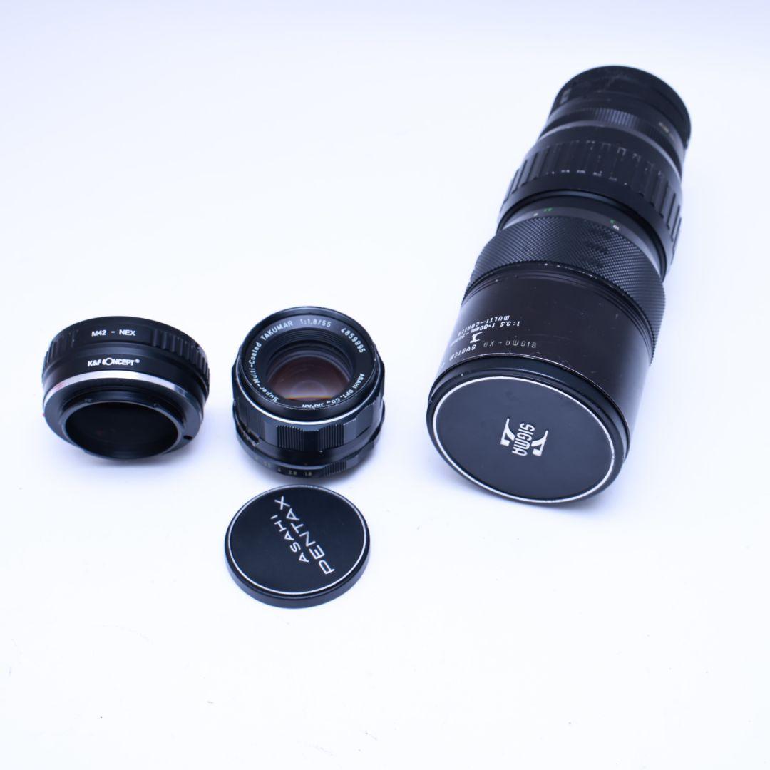 M42レンズ2本　SONY　αEマウントアダプター付き