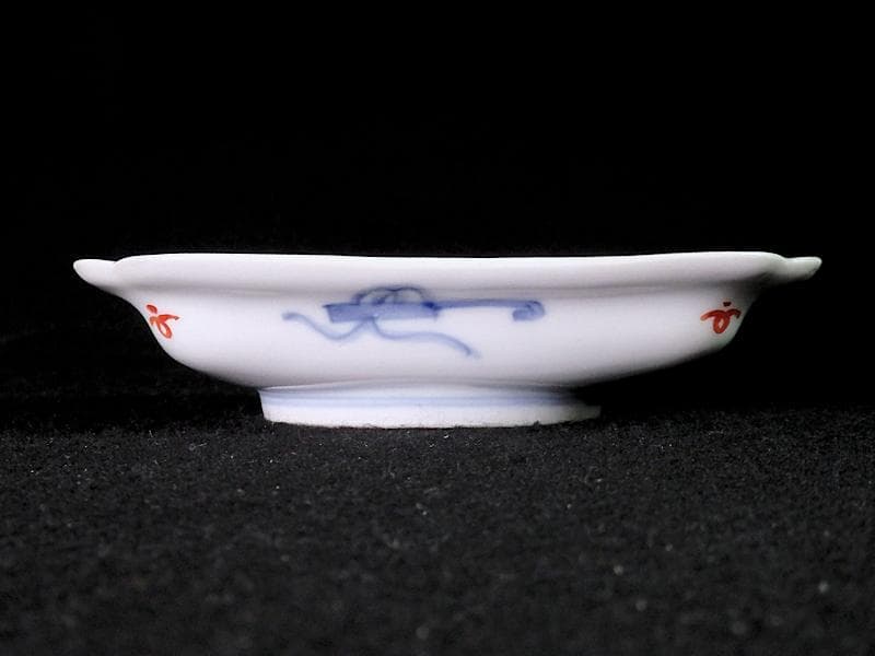 古伊万里　金襴手　桐に鳳凰　団龍紋に花の図　長角皿　289AS-BQs