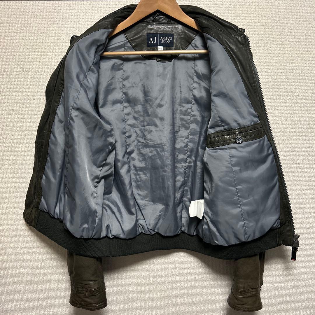 ね*む様 ARMANI JEANS leather jacket