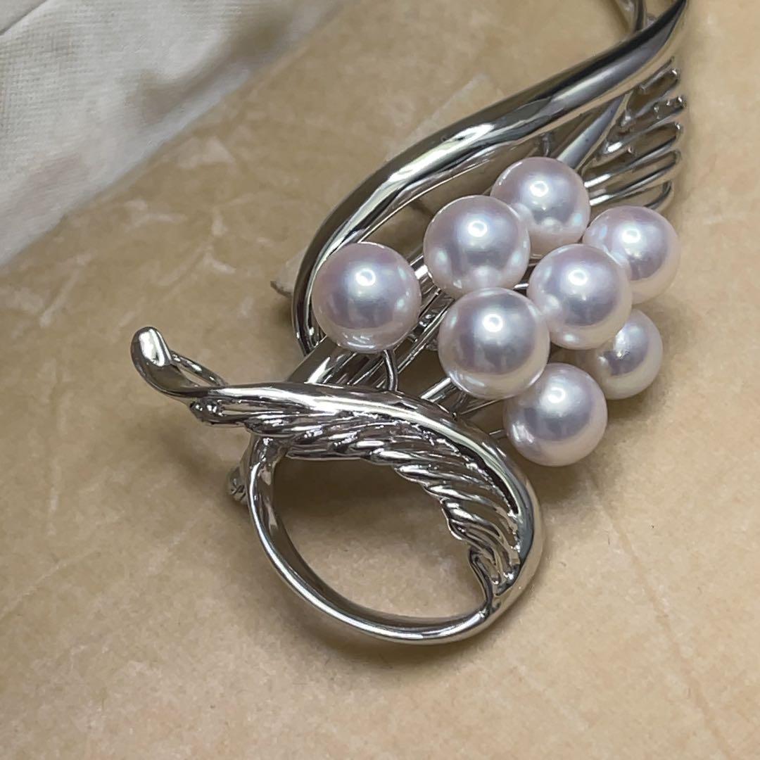 極美品！本真珠 アコヤ真珠 ペンダントトップ＆ブローチ 2way 箱付き