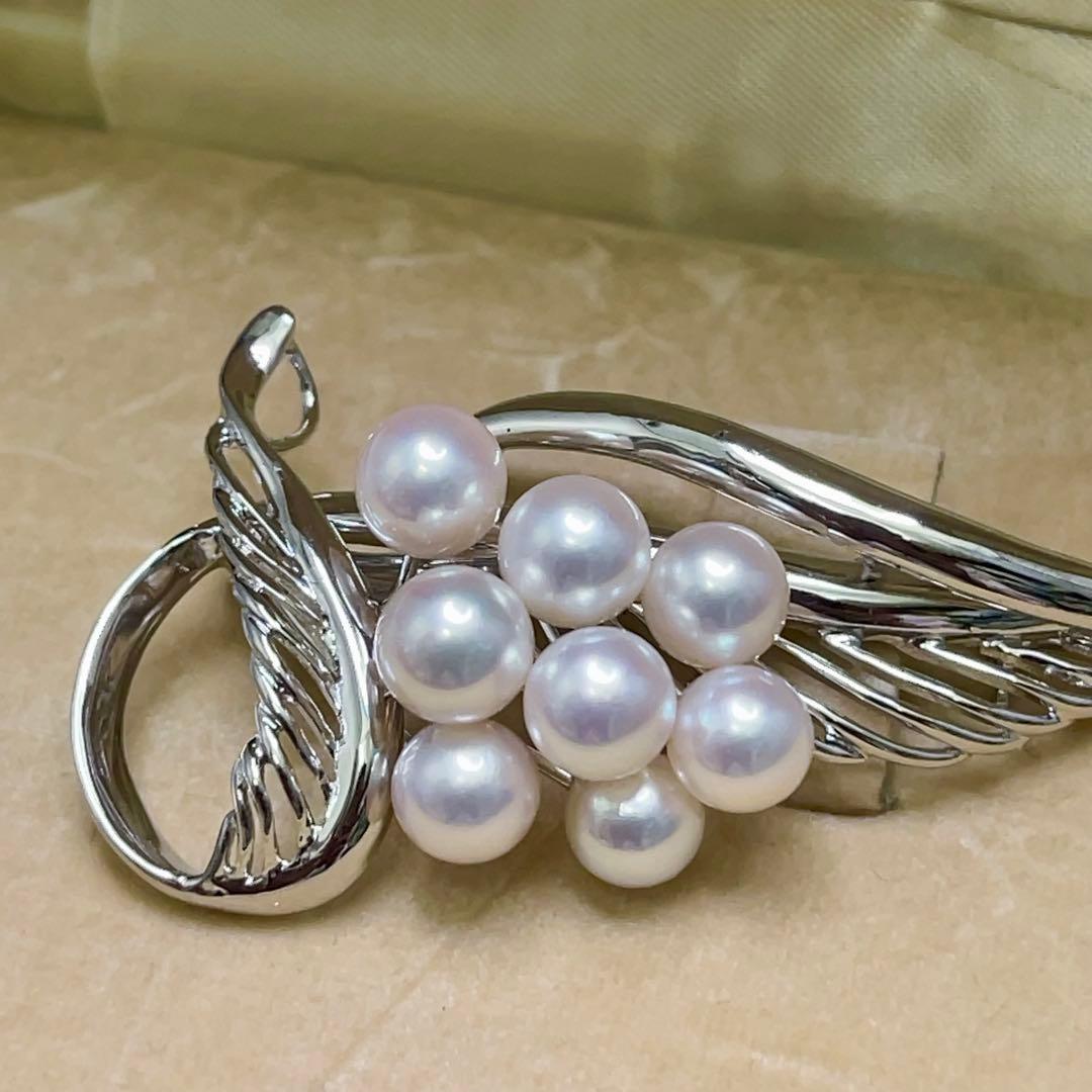 極美品！本真珠 アコヤ真珠 ペンダントトップ＆ブローチ 2way 箱付き