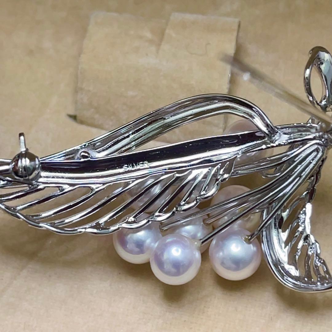 極美品！本真珠 アコヤ真珠 ペンダントトップ＆ブローチ 2way 箱付き