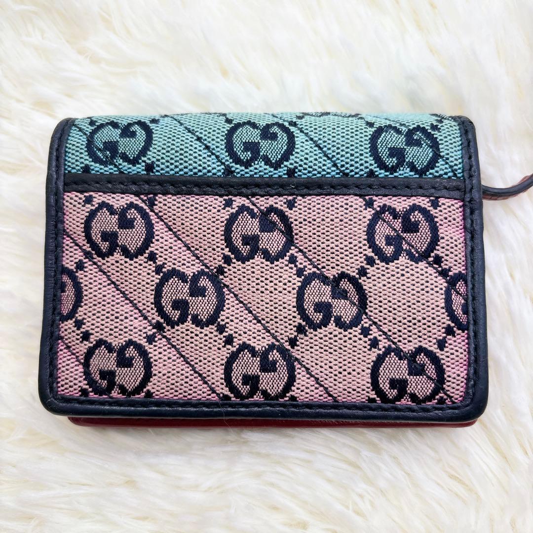 GUCCI 二つ折り財布 GG マーモント キルティング マルチカラー