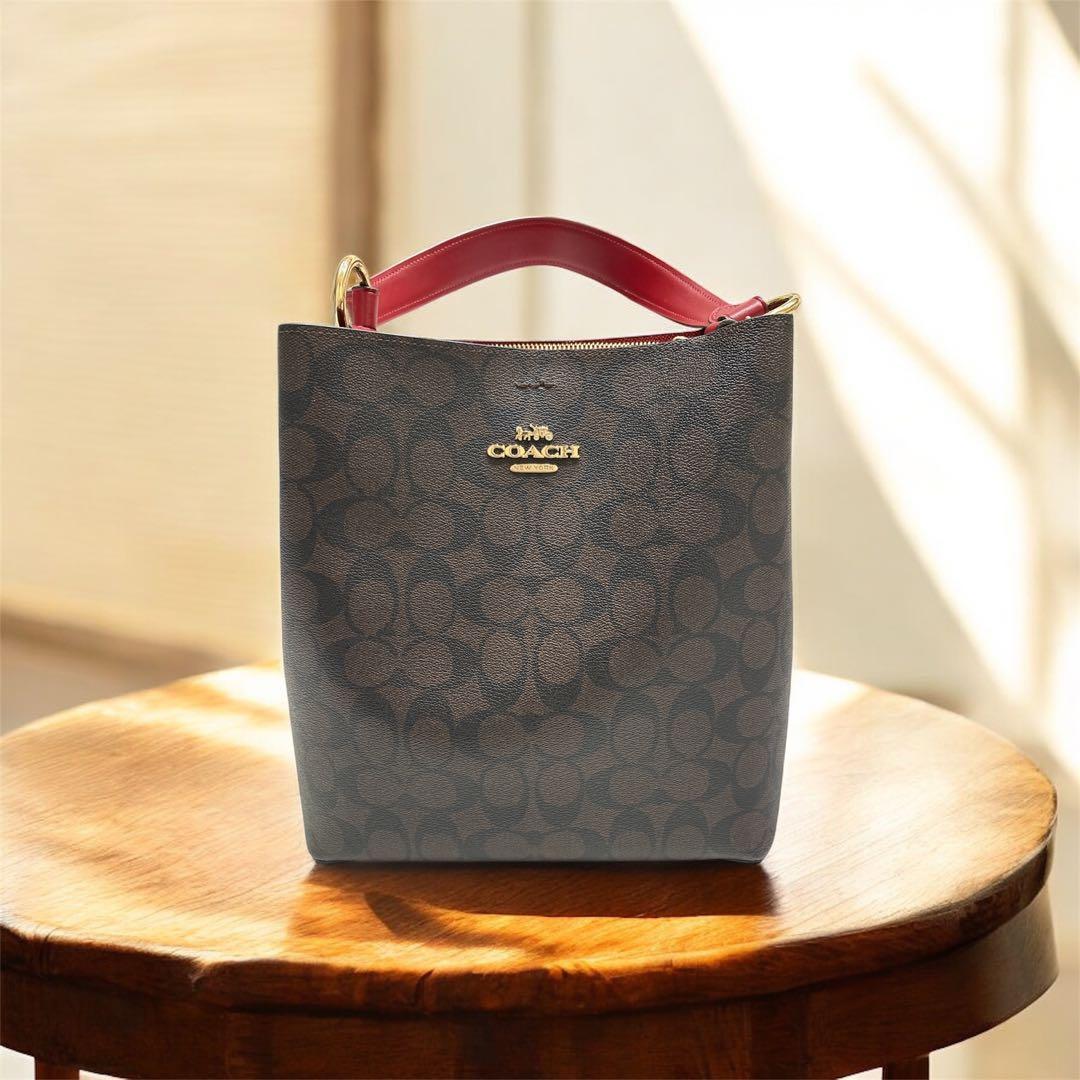 COACH H2192-91512ショルダーバッグ ブラウン/レッド