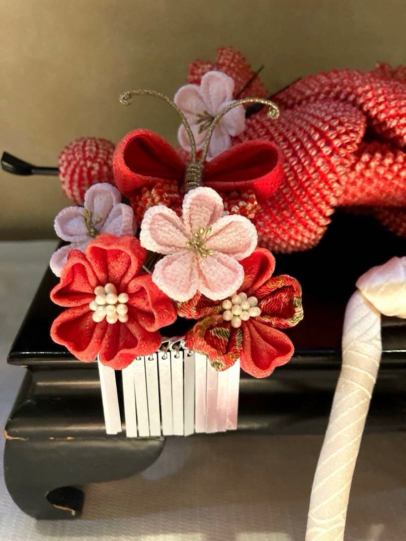 専用　七五三　小さめさん対応　羽と蝶々のコーム簪セット　Uピン簪　玉簪