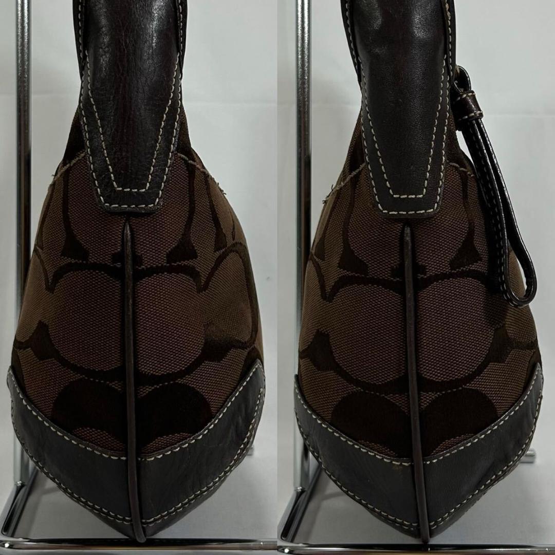 【極美品】コーチ ソーホー シグネチャー ワンハンドバッグ レザー キャンバス