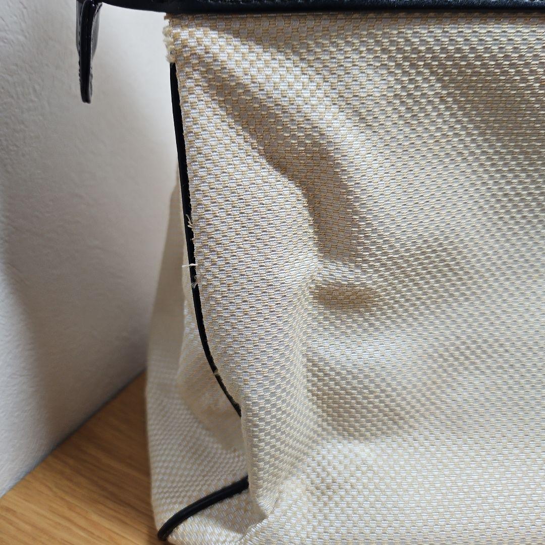 Chloe キャンバス レザー ハンドバッグ ブラック&ベージュ トートバッグ