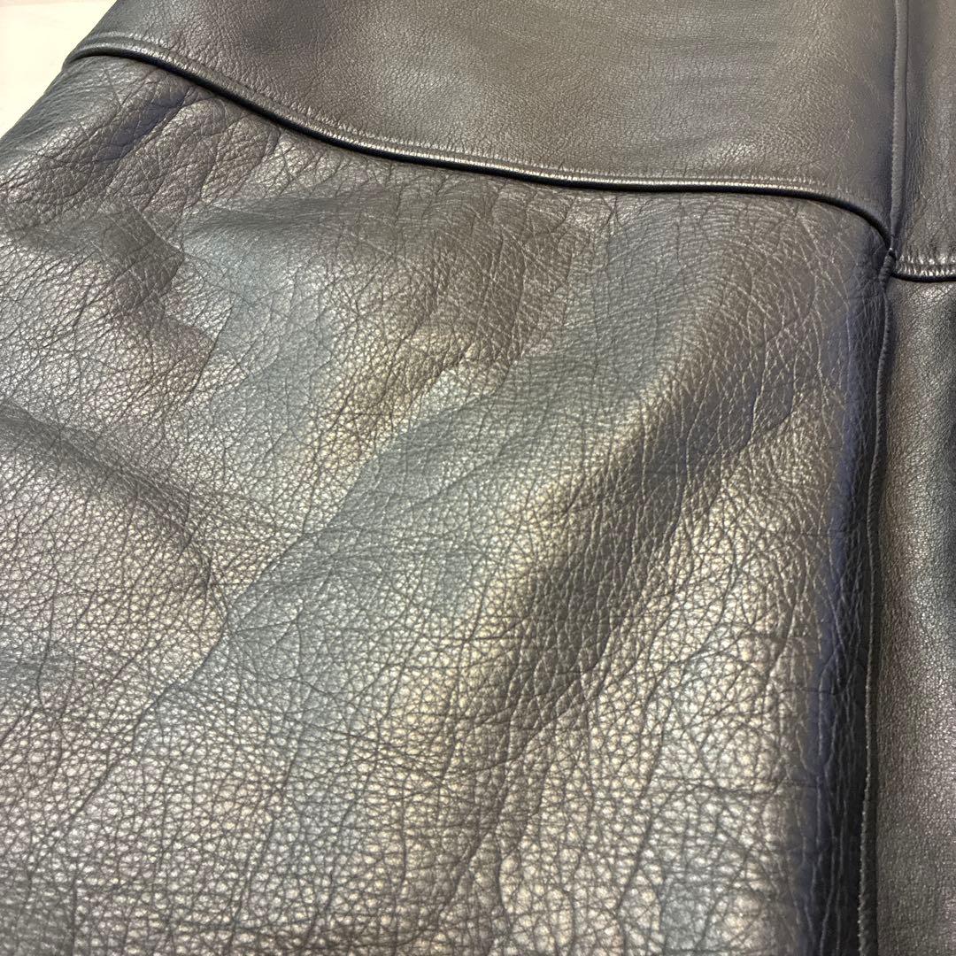 美品 ヴィンテージ レザーハンティングジャケット 本革 牛革 厚手 テック