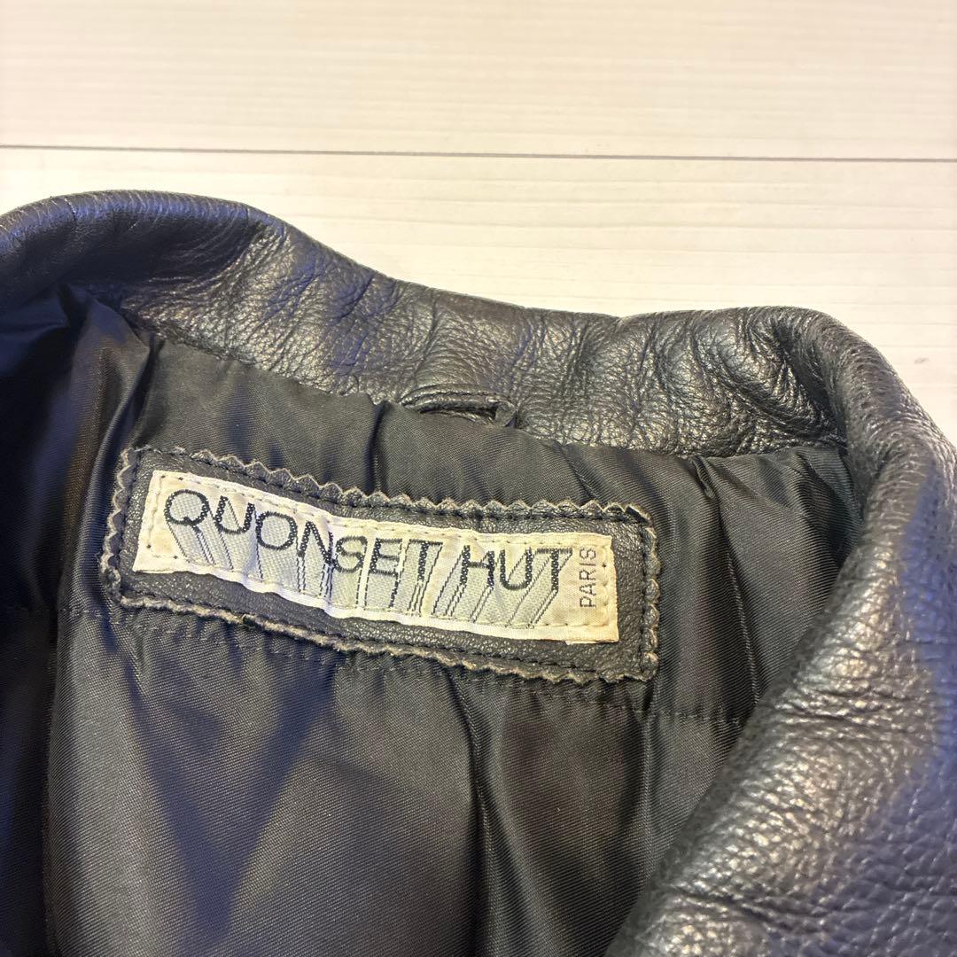 美品 ヴィンテージ レザーハンティングジャケット 本革 牛革 厚手 テック