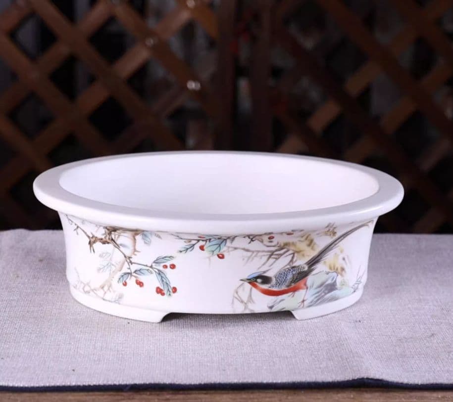 春暉瓢口楕円鉢 多肉植物鉢 紫砂鉢 盆栽鉢 植木鉢 小品盆栽鉢 大品盆栽鉢