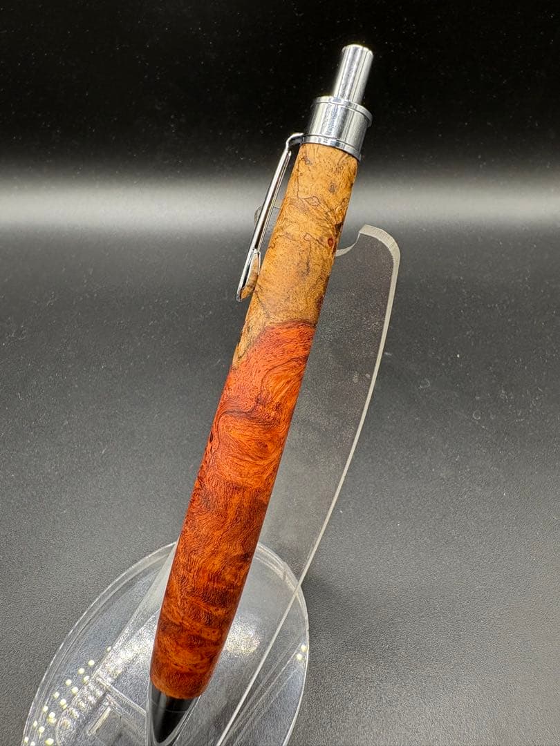 517本花梨　紅白　瘤杢　木軸シャーペン　ボールペン