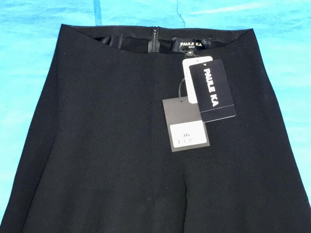 ポールカ★㈱アオイ扱フレアースカート36ブラック定価71500円★新品タグ付