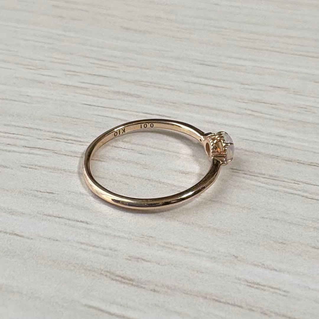 ＊ みみちゃん ＊agete オパールリング k10 サイズ9号