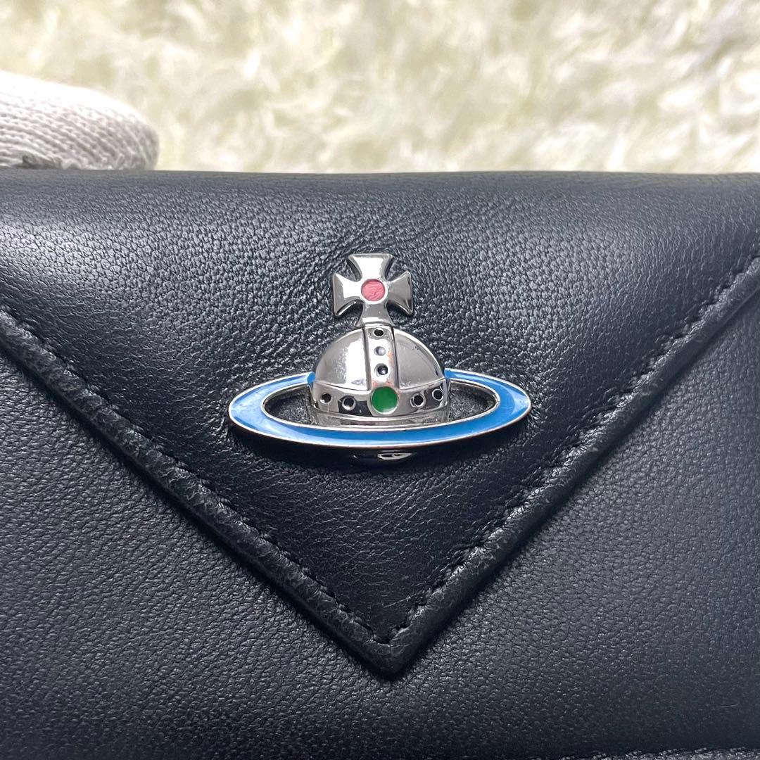 美品 ヴィヴィアンウエストウッド 折財布 ブラック 三つ折り財布 レター型