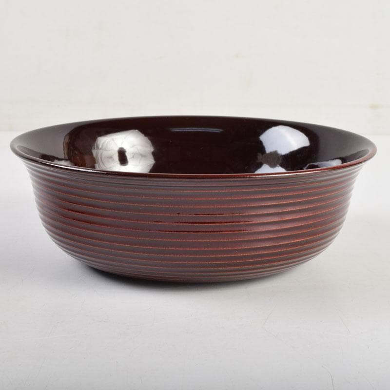 和食器　茶懐石　岡本漆専堂造　溜塗　呂久呂目鉢　五客　共箱　V　8935