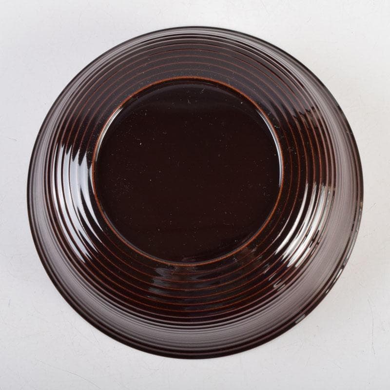 和食器　茶懐石　岡本漆専堂造　溜塗　呂久呂目鉢　五客　共箱　V　8935