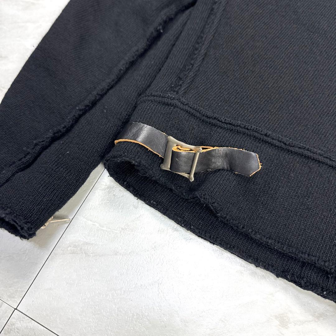 ジュンヤワタナベ コムデギャルソン ルイスレザー 縮絨 ニット ライダース M