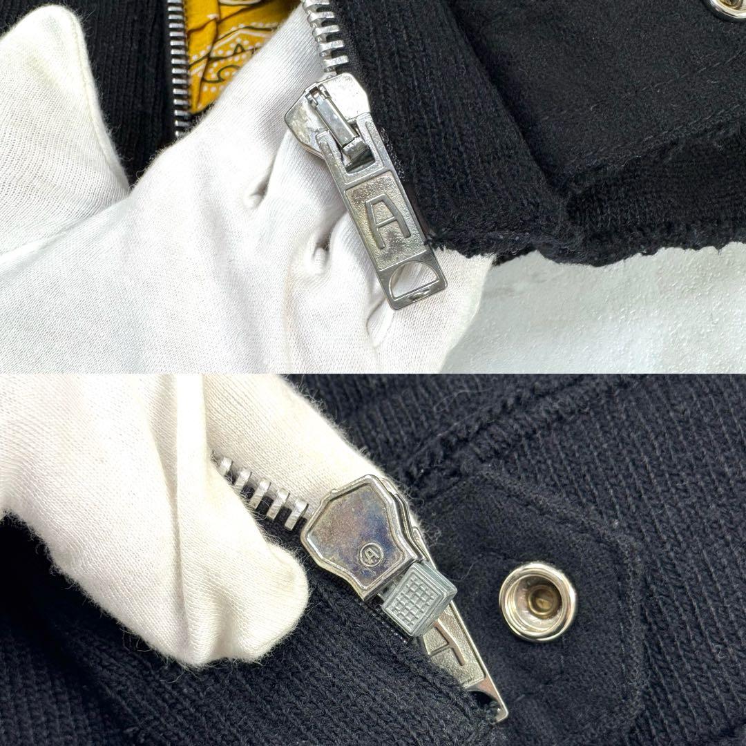 ジュンヤワタナベ コムデギャルソン ルイスレザー 縮絨 ニット ライダース M