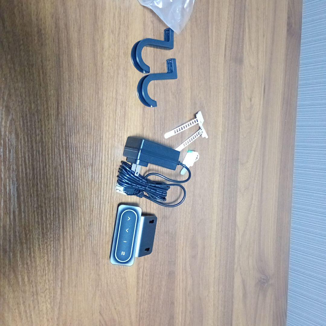 昇降デスク　ブラウン木製パソコンデスク