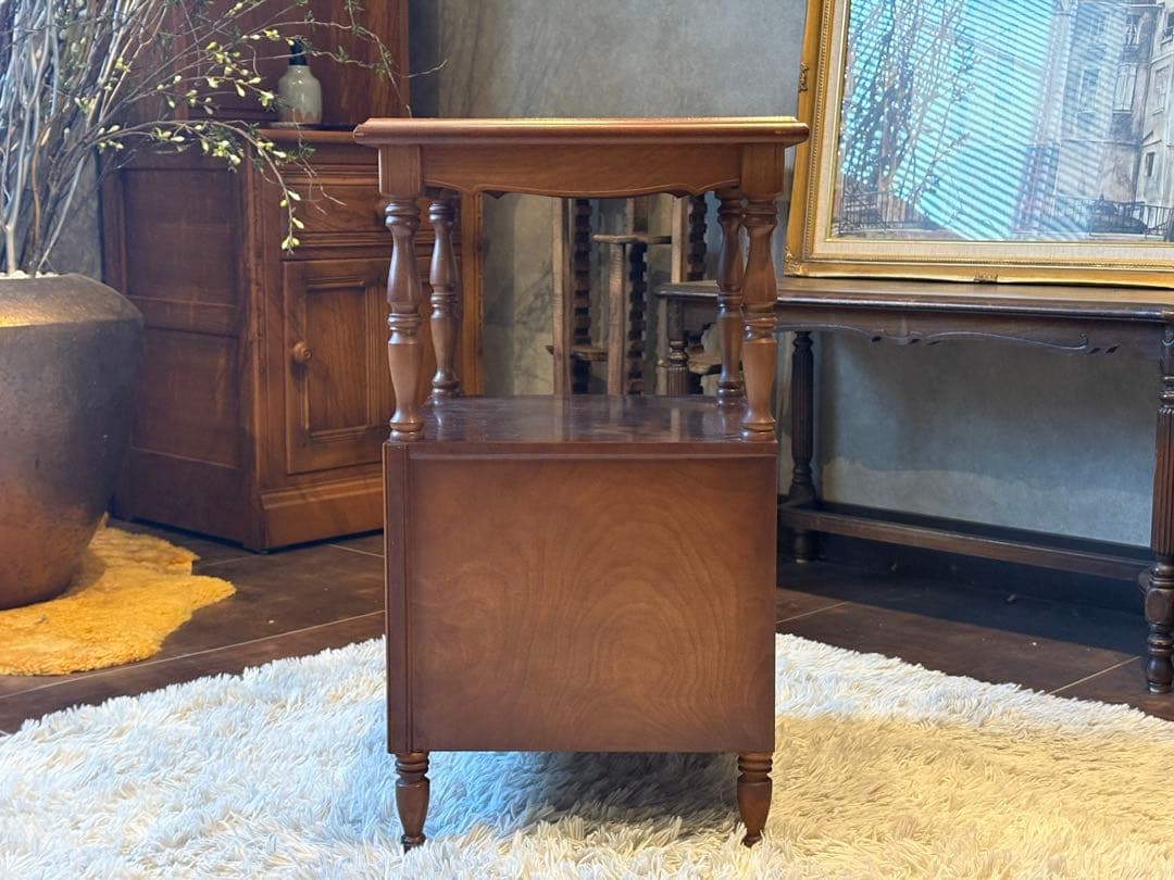 アンティーク ビンテージ 電話台 FAX台 キャビネット チェスト G