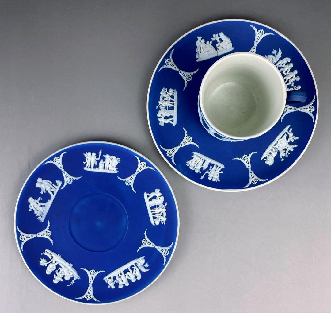 【希少】アンティーク オールドウェッジウッド ジャスパーウェア カップ ソーサー