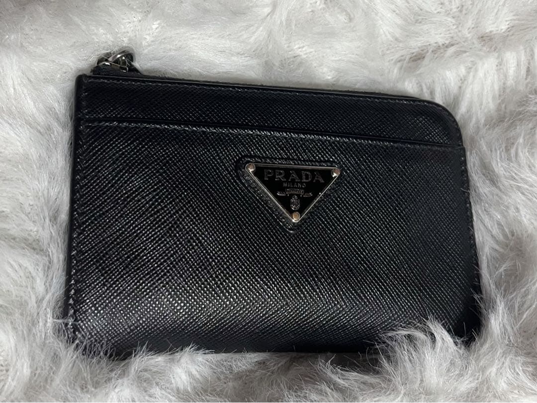 PRADA キーリング付きカードケース ケース レザー