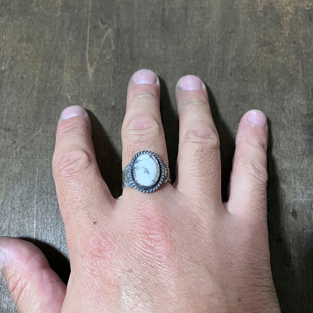 むらさきぺくみん様　オーダー品　ホワイトバッファロー　シルバーリング　指輪