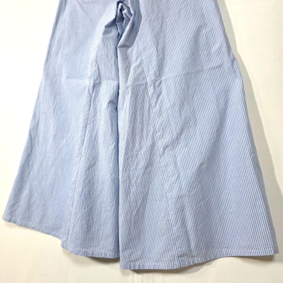 MM6メゾンマルジェラ【36】フレアパンツ 水色 キュロットストライプ　夏