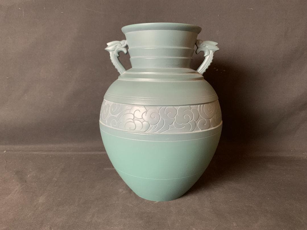 尚美堂 宏春造 瑞雲 鋳銅 花瓶 重さ5.2kg 共箱 銅器 793