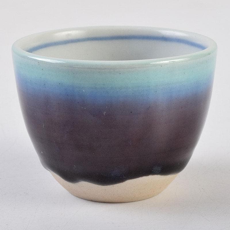 九谷焼　人間国宝　徳田正彦（三代徳田八十吉）　彩釉　ぐい呑　共箱　V　R9189