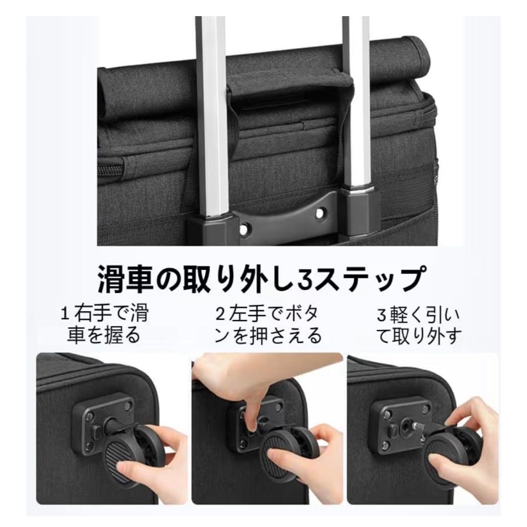 2匹OK！大型キャットバッグ 通気抜群 静音キャスター搭載 XXL ブラック