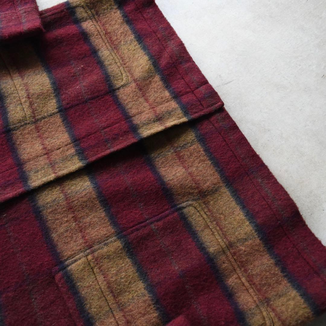 90s ペリーエリス チェック ウールモヘアコートUSA製 L レアヴィンテージ