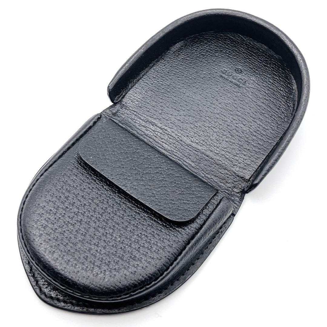 グッチ GGマーモント ケース 450940 馬蹄型 ブラック レザー