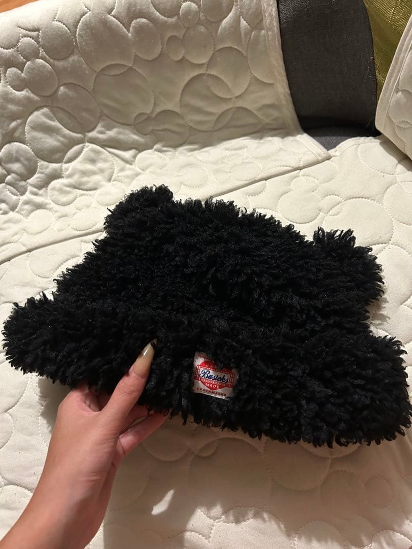 BASICK もこもこ黒ニット帽 Sサイズ