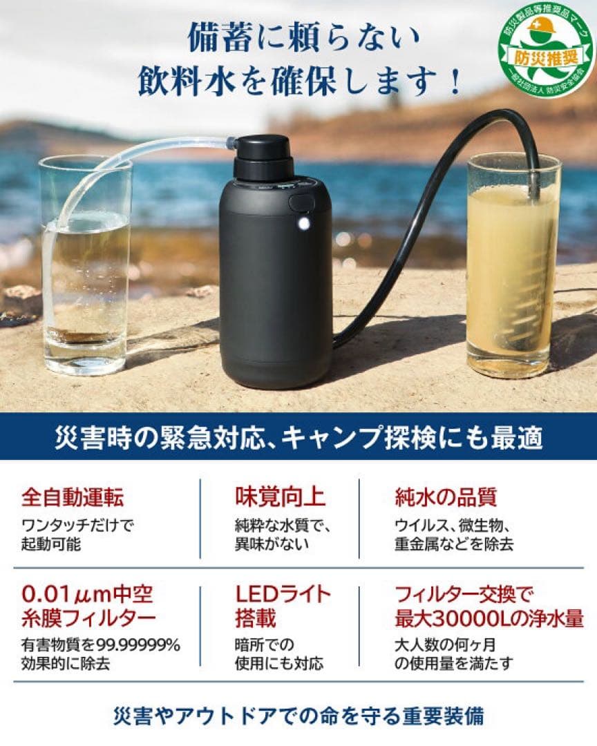 【1月末販売終了‼️】Greeshow 携帯浄水器 電動浄水器セット