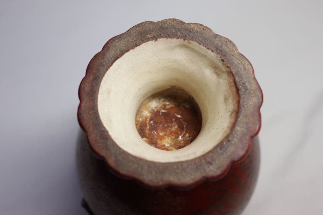 江戸　永楽　金彩菊紋瓶　アンティーク　送料込み0523