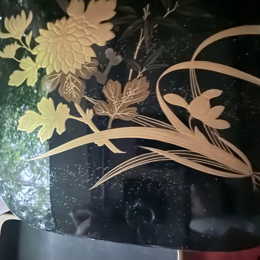 2177様感謝‼️宝石王マダム愛蔵品　天然木 本漆 四君子蒔絵 硯箱水滴硯三点揃い