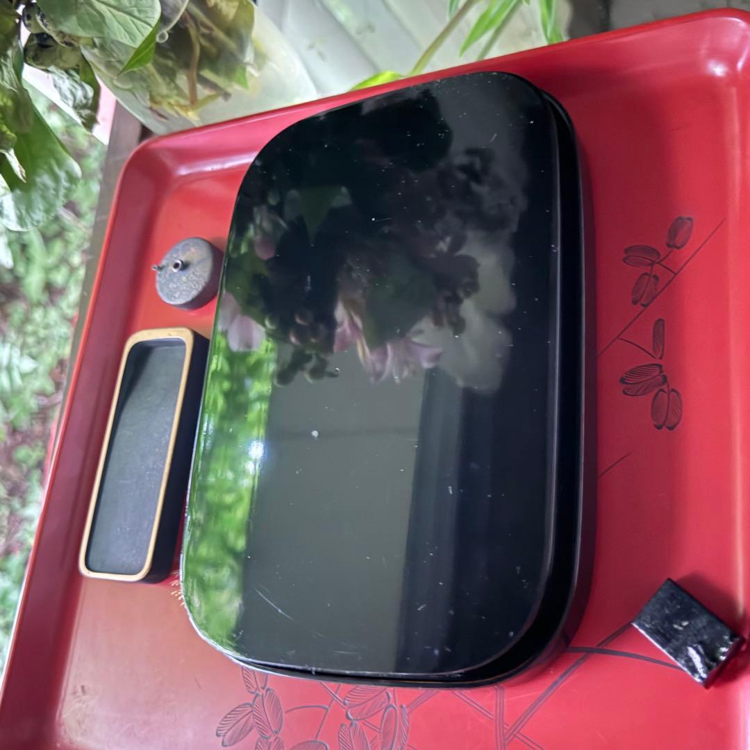 2177様感謝‼️宝石王マダム愛蔵品　天然木 本漆 四君子蒔絵 硯箱水滴硯三点揃い