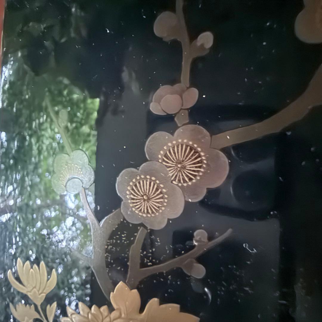 2177様感謝‼️宝石王マダム愛蔵品　天然木 本漆 四君子蒔絵 硯箱水滴硯三点揃い