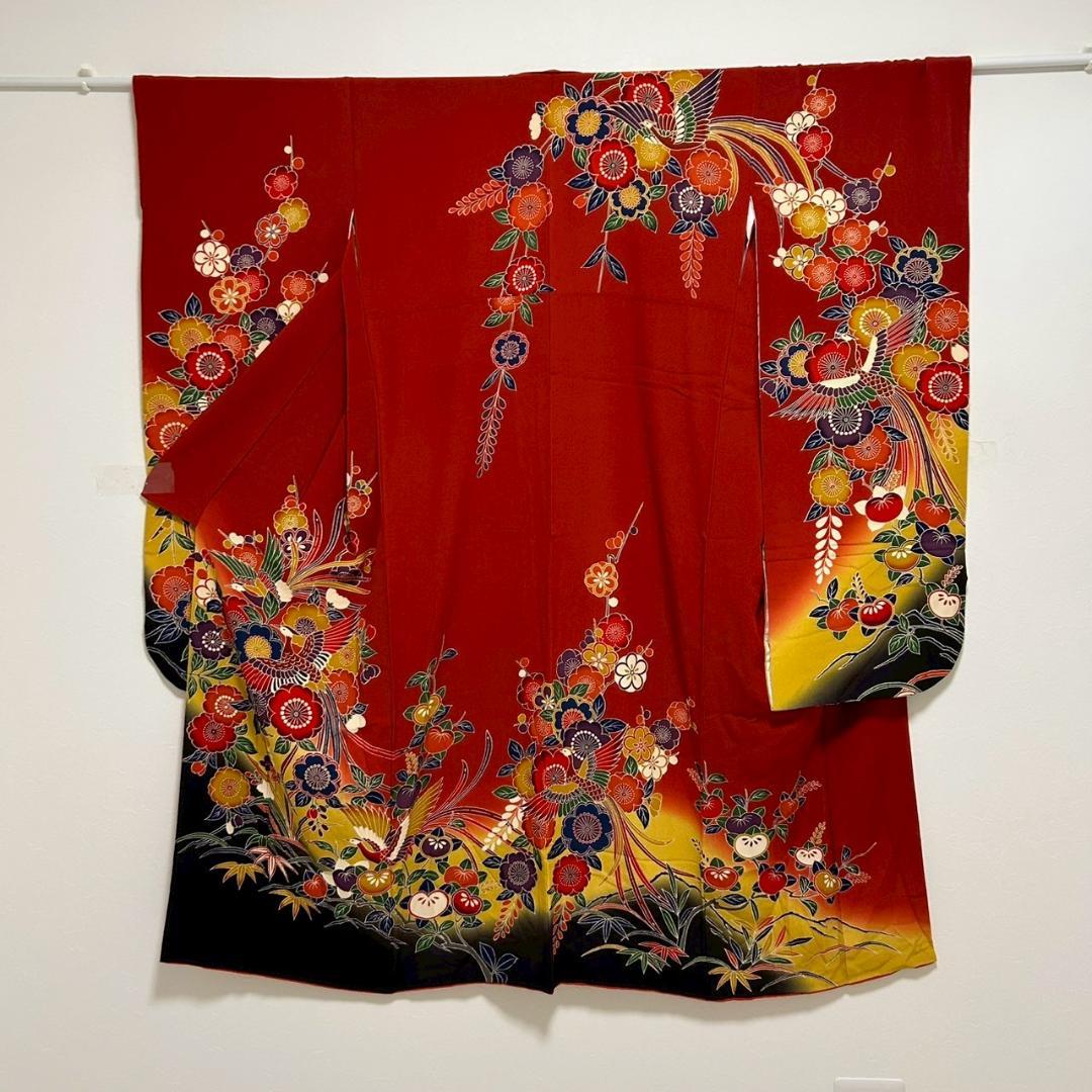 KP1767 振袖 身丈146cm 正絹 着物 成人式
