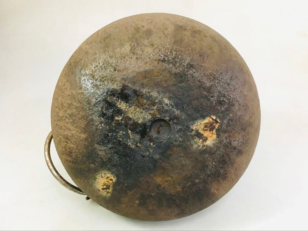鉄製 瓢箪形 茶釜（耳環付）風炉釜／茶道具／骨董／アンティーク