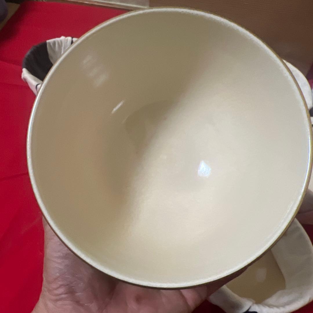 京焼　瑞雲造　仁清写　色絵　七宝繋ぎ数茶碗　十客　共箱