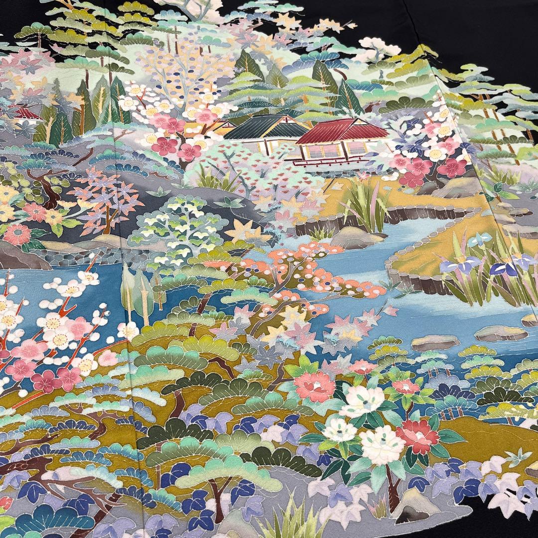 正絹 本加賀友禅 江戸褄 池辺り 佐藤潤