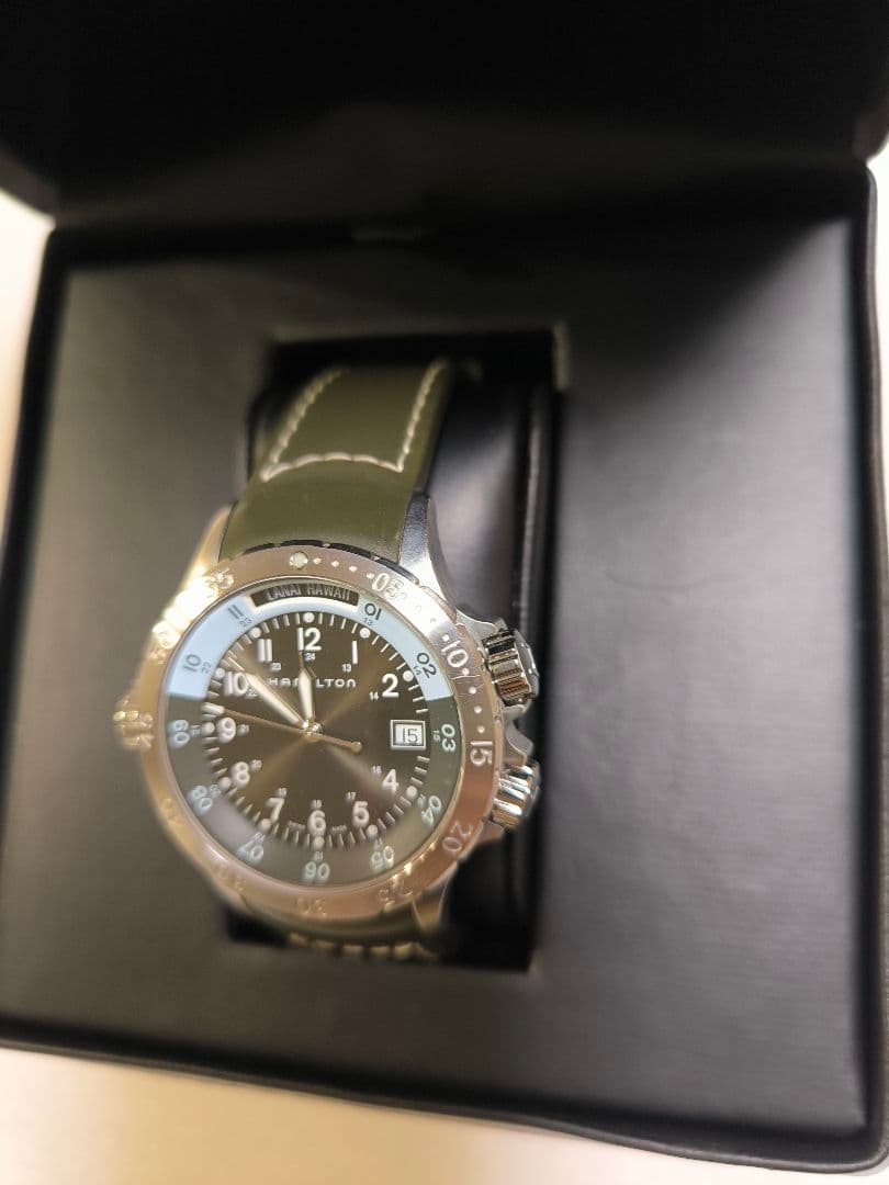 ハミルトン　メンズ　ダイバーズウォッチ カーキネイビー　GMT