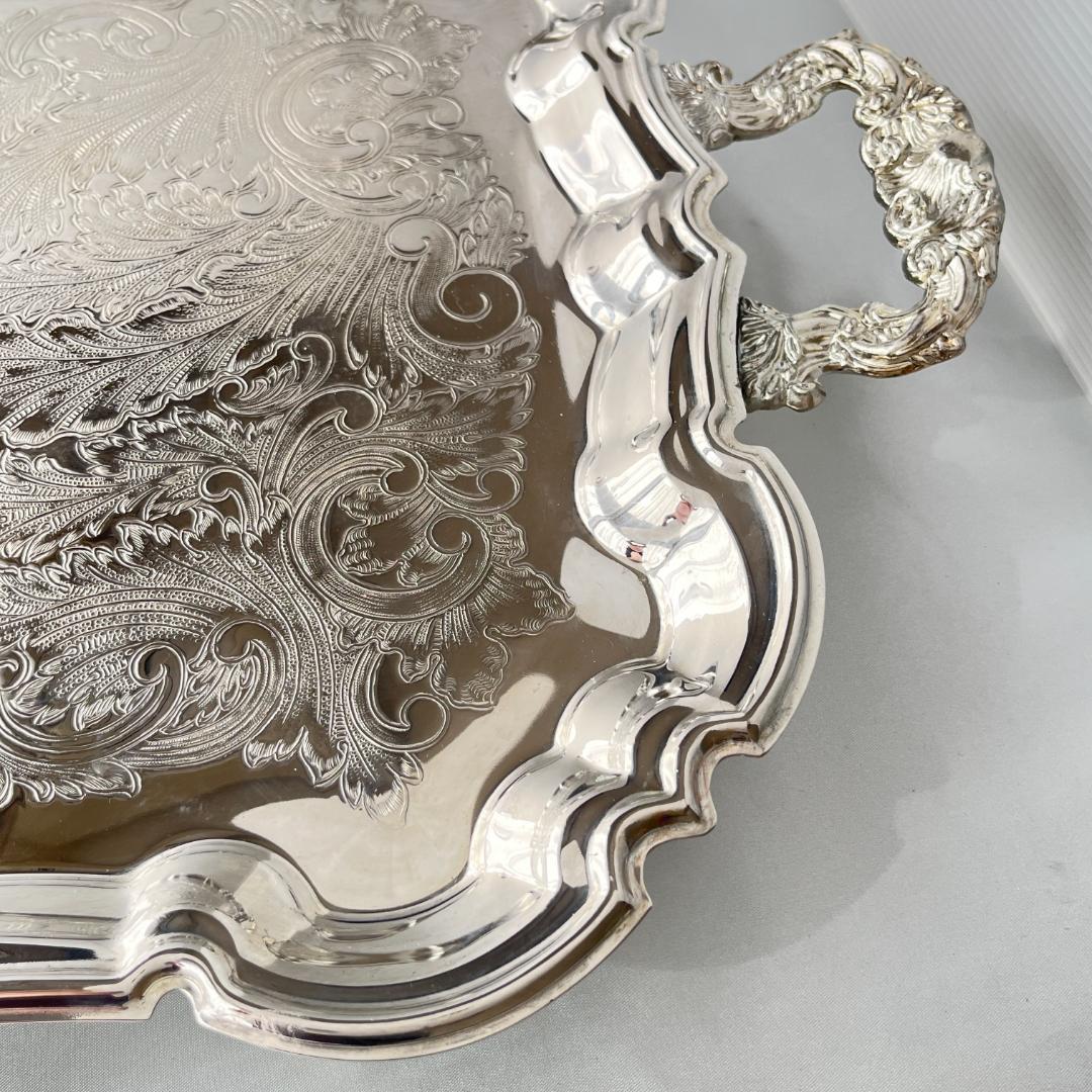 【KENT】ギャラリートレー　59cm 特大 ハンドル 装飾フット